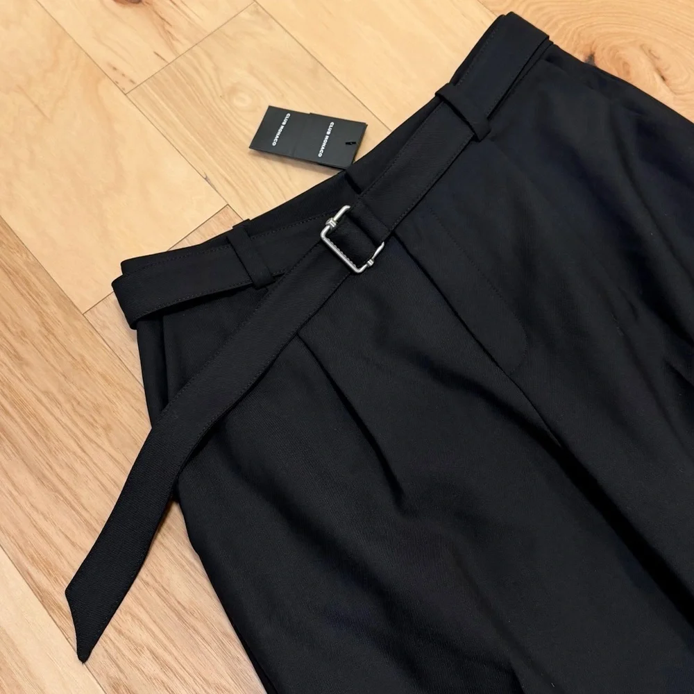 NWT Club Monaco Women’s Heemi Wool Blend Belted Trousers_3